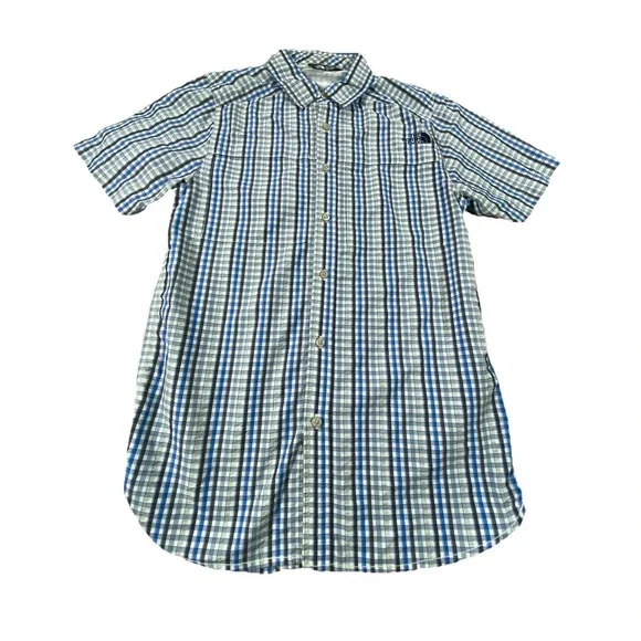 The North Face‎ Shirt Mens Small Blue Plaid Mesh Lined Fishing Outdoor Button Up