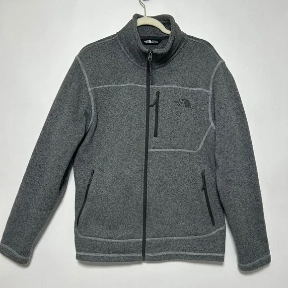 The North‎ Face Chimborazo Mens Fleece Jacket Full Zip Gray M Full Zip Pockets