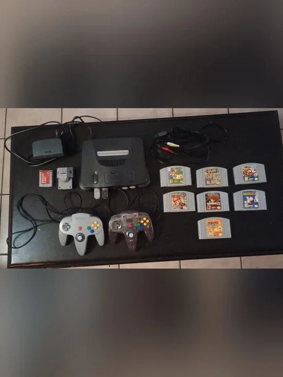 Nintendo N64 Console Bundle 2 Controllers And 7 Games