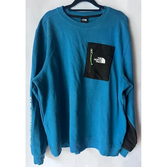 The North Face Tech‎ Crew Neck Sweatshirt Blue Black Mens XL