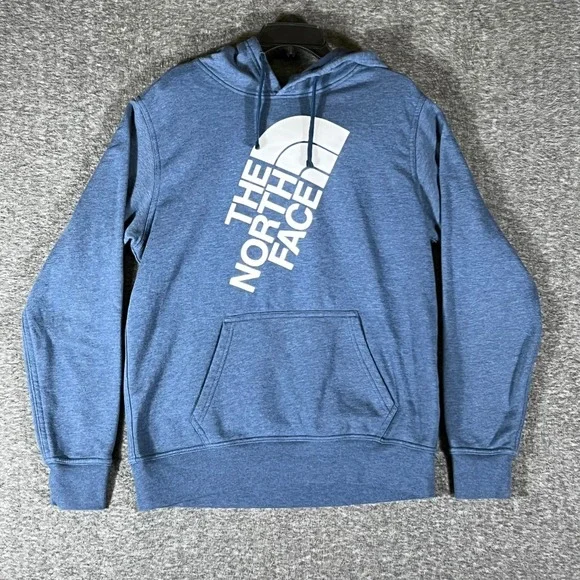 The North Face Pullover Hoodie Sweatshirt Mens Size M Blue Logo