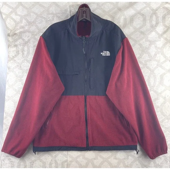 The North Face Denali Fleece Jacket Mens Medium Red Black Full Zip RN 131349‎