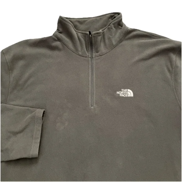 The North Face Men's TKA 100‎ 1/4 Zip Fleece Pullover Gray XXL