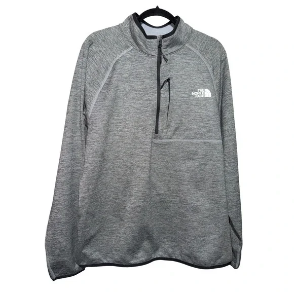 The North Face Men's L Gray Raglan 1/2 Zip Fleece Pullover Chest Pocket NWOT
