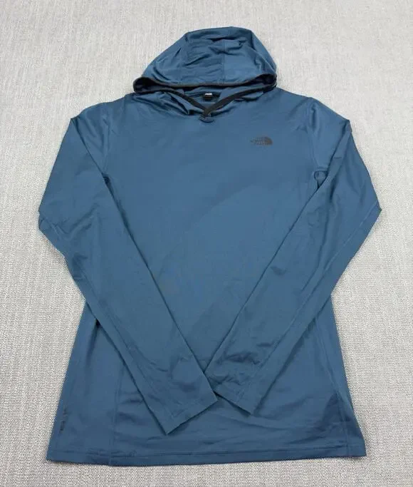 The North Face FlashDry Hoodie Men’s Small Blue Performance Pullover Stretch
