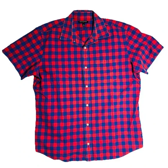 Banana Republic‎ Men's Short Sleeve Plaid Shirt