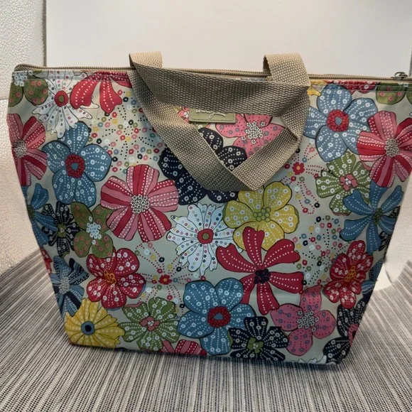 Thirty-One Thermal Tote Insulated Lunch Bag Floral Print Multi-Color Polyester