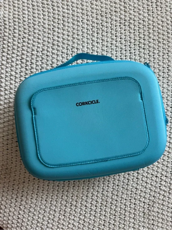 Corkcicle Santorini Insulated Lunch Box Cooler Bag Blue EUC