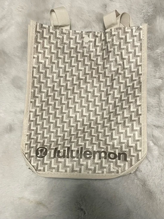 lululemon athletica Cream Patterned Tote Bag