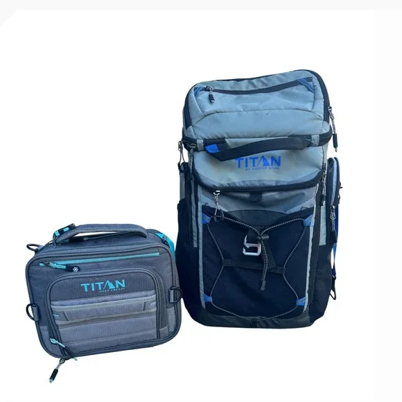 Titan by Arctic Zone Deep Freeze Backpack Cooler and Expandable Lunch Pack Set