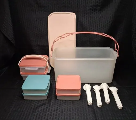 Tupperware Picnic Set 28 Pieces includes 4 Utensil Sets Vintage