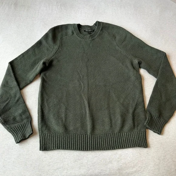 Banana Republic Mens Olive Green Textured Knit Crewneck Sweater Small‎ Raglan S