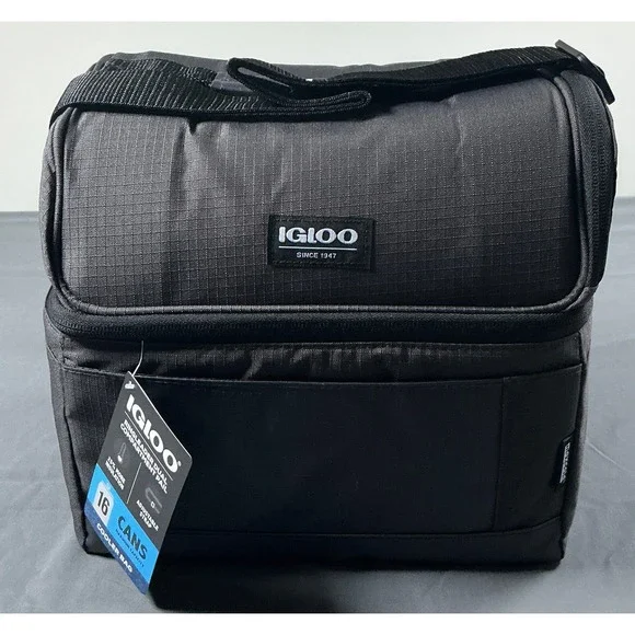 Igloo Ringleader Dual Compartment 16 Can Cooler Bag MaxCold Forged Iron Gray NEW