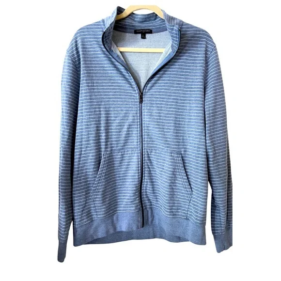 Banana Republic Striped‎ Blue full Zip Sweatshirt
