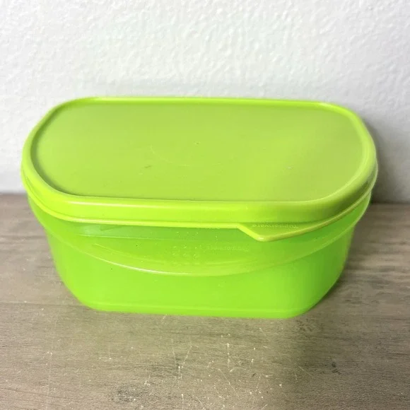 Lime Green Food Storage Container w/‎ Lid Lunchbox Snack Keeper Bento Style