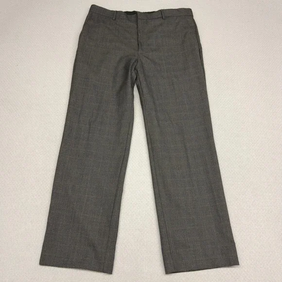 Banana Republic Pants Mens 38x32 Gray Check Wool Modern Fit Trousers Formal