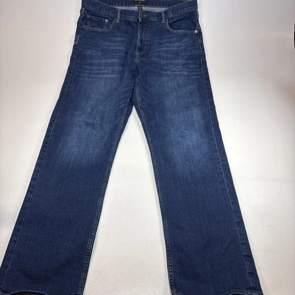 Banana Republic Jeans Men 36x34 Blue Tapered Leg Preppy Stretch Denim‎ Casual