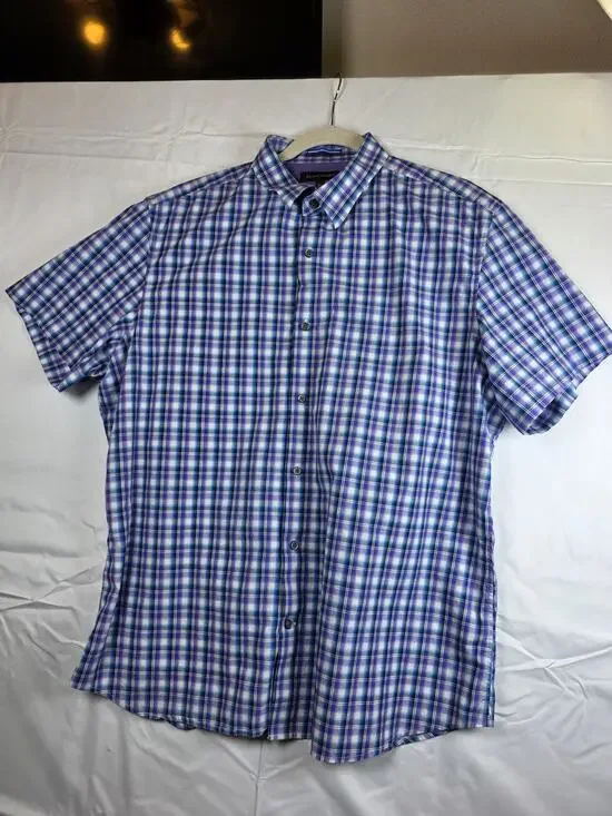 Banana Republic XL Men's Colorful Plaid Short Sleeve Shirt
