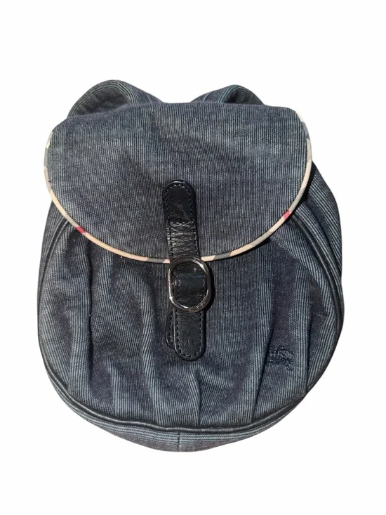 Burberry Denim-Textured Navy Backpack