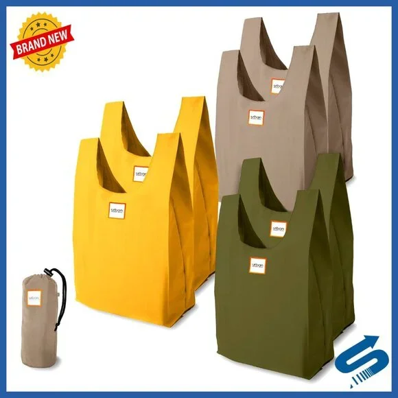 Foldable Reusable Shopping Bags Set Luxury Quality Compact Pouch Machine