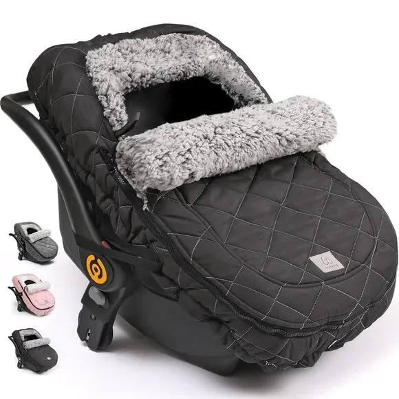 Winter Baby Car Seat Cover Infant Canopy Heather Grey