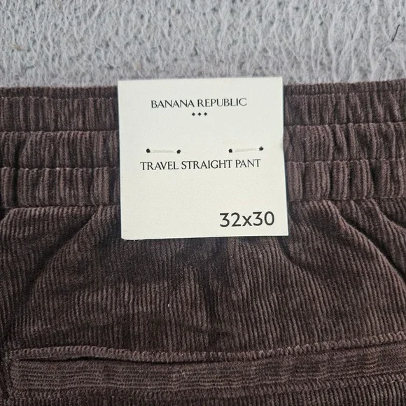 Banana Republic Mens Travel Straight Corduroy Pants Brown 32x30 NEW NWT