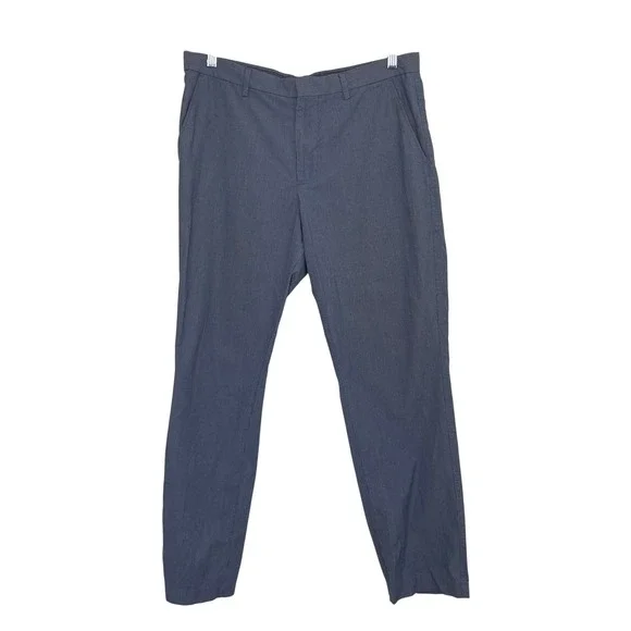 Banana Republic Kentfield Pant Mens 34 Blue Micro Stripe Cotton‎ Chino Trouser