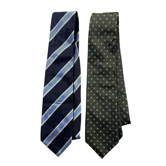 Banana Republic Tie Lot Of 2 Mens One Size Multicolor Geometric Silk Neckties