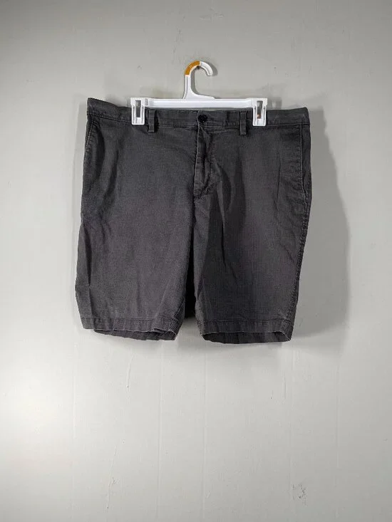 Banana Republic Chino Aiden Shorts Men's 36 Mid Rise Gray Check Casual