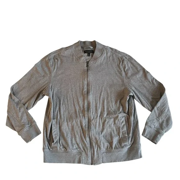 Banana Republic Men's Size L Luxe Touch Performance Gray 100% Cotton Sweatshirt‎