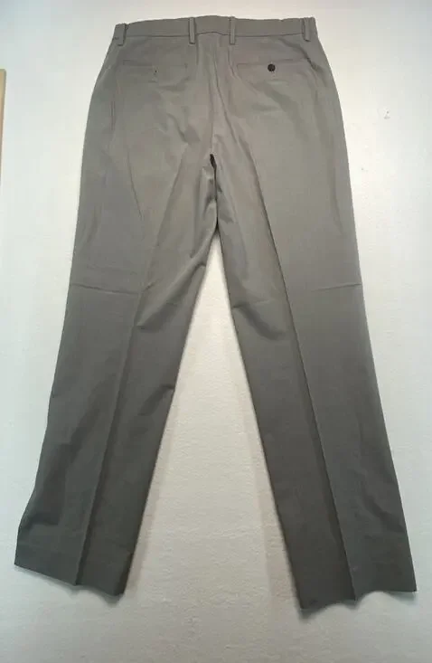 Banana Republic Dress Pants Men’s 35/34 Cotton Flat Front Trouser Grey Checkered