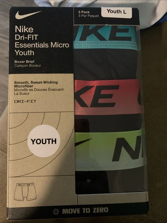Nike Youth Dri-FIT Micro Boxer Briefs - Teal, Coral, Lime (3-Pack)