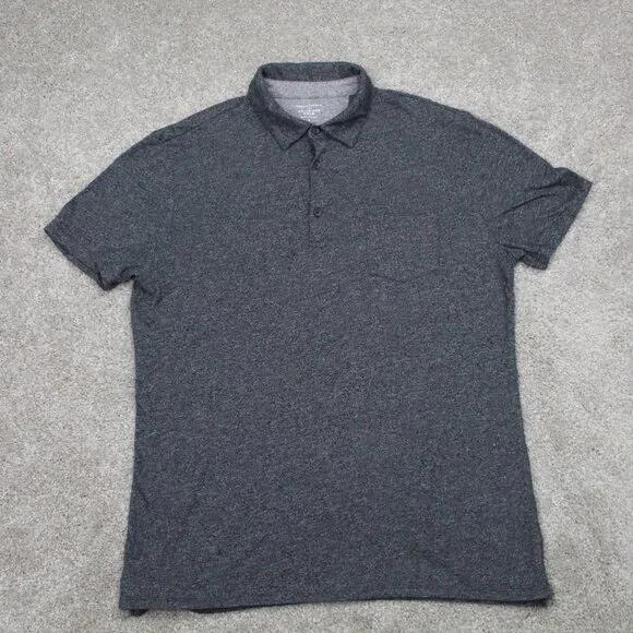 Banana Republic Quick Dry‎ Polo Shirt Mens Large Gray Cotton/Poly S/S Pullover