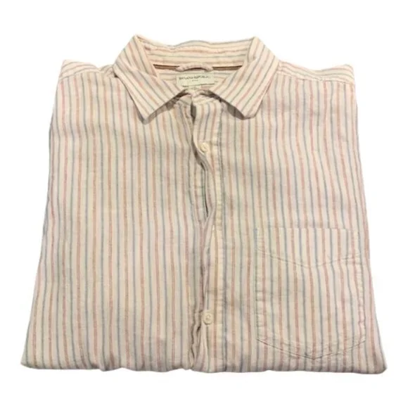 Banana Republic Stripe Casual Button Down Shirt Size XL 17-17.5 GUC #0005