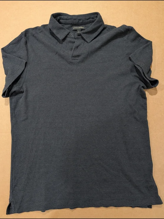 Banana Republic Men's Dark Charcoal Polo Shirt Size L 100% Cotton