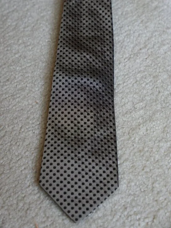 Men's Black & Grey Dotted Silk & Wool Banana Republic Tie