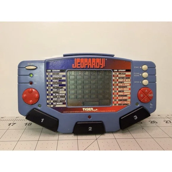 1995 Tiger Electronic Jeopardy Handheld Game Console w/Cartridge Vintage Tested
