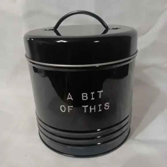 small coffee bar bin box metal canister storage container “A bit of this”