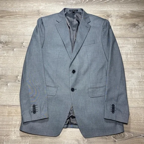 Banana Republic Jacket Mens 40R Gray Slim Fit Sharkskin Blazer Sport‎ Coat Suit