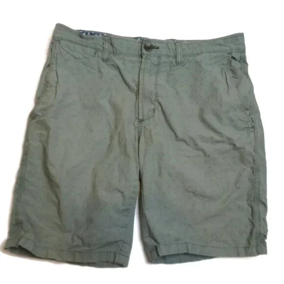 Banana Republic Mens Aiden Chino Shorts Sz 31 Gray Dot Pattern Flat‎