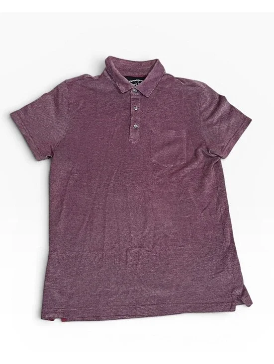 Banana Republic Polo Slim Fit Pique Organic Cotton Mens Medium Maroon Shirt
