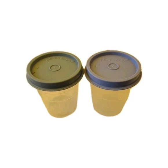 Set of 2 Vintage TUPPERWARE Covered Containers‎ 3 1/2 x 4 1/2