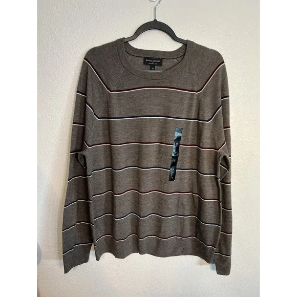 Banana Republic‎ Tan Mens Sweater Size Extra Large NWT Merino Wool