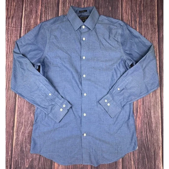 Banana Republic Dress Shirt M Blue Cotton Professional Standard Fit Button Down