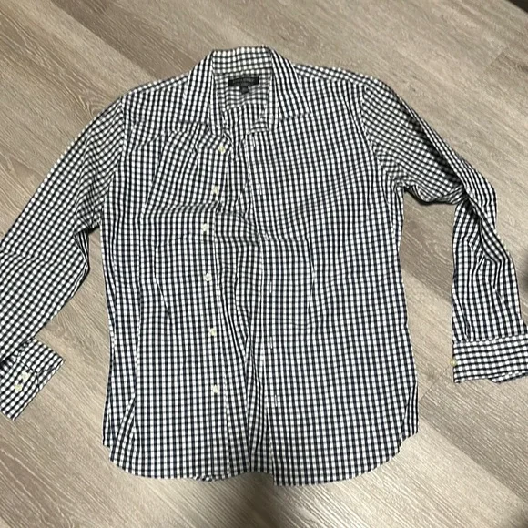 Men's Black and White Checkered Shirt