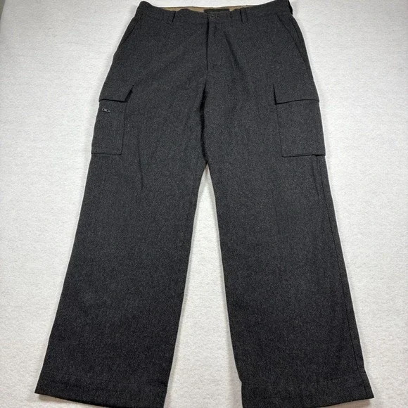 Vintage Banana Republic Dawson Wool Cargo‎ Pants Y2K Mens 36x32 Charcoal Gray