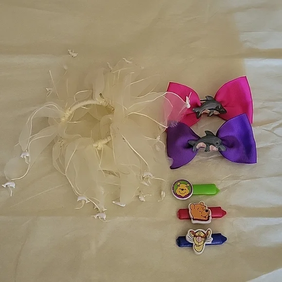 Hair Accessory Dolphin Hair Bow Clips Pink Purple