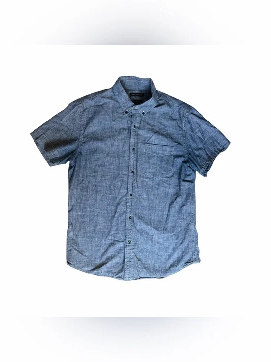 Banana Republic Shirt Men M Blue‎ Chambray Denim Grant Slim Fit Button Up Casual