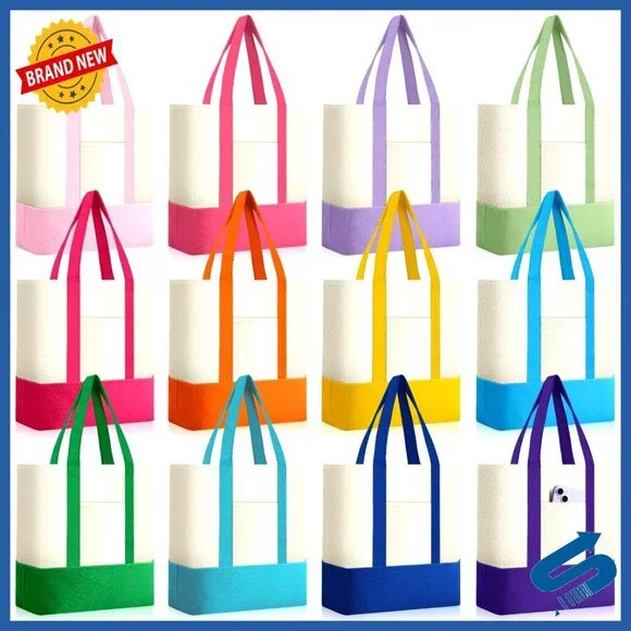 Blank Canvas Tote Bags Bulk Sublimation DIY Craft Reusable Grocery Totes