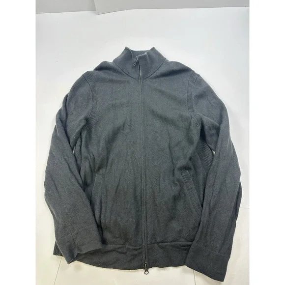Banana Republic Zip Up Sweatshirt Mens XL Gray‎  Wool Pockets Sweater